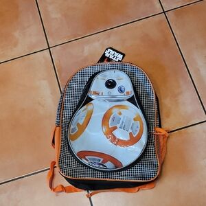 Disney Star Wars BB-8 Orange Black Backpack With Lights NWT